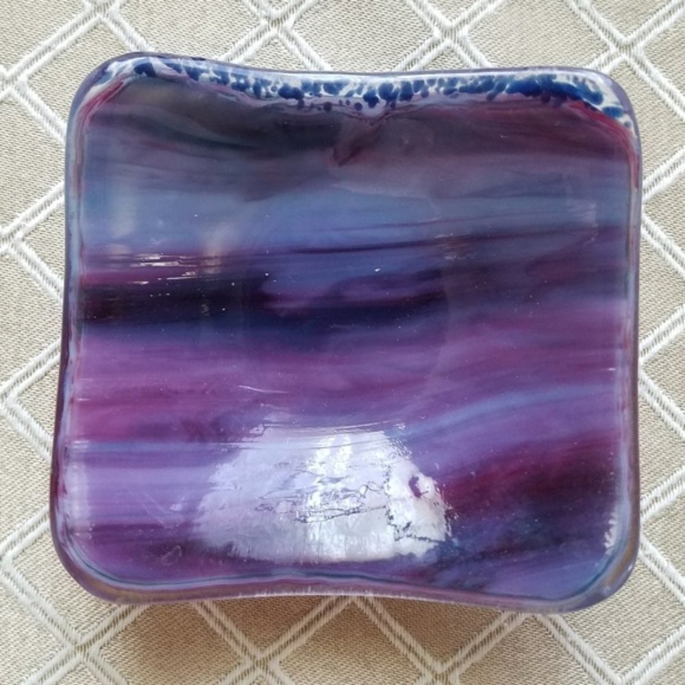 Handmade art glass holder - small